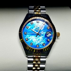 Gevril Naples 2 mother of pearl w diamonds watch